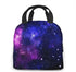 Purple Galaxy Insulated Lunch Bag for Women Lunch Box Cooler Tote Bag with Pocket Reusable Lunch Bag for Work School Hiking Picnic