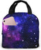 Purple Galaxy Insulated Lunch Bag for Women Lunch Box Cooler Tote Bag with Pocket Reusable Lunch Bag for Work School Hiking Picnic
