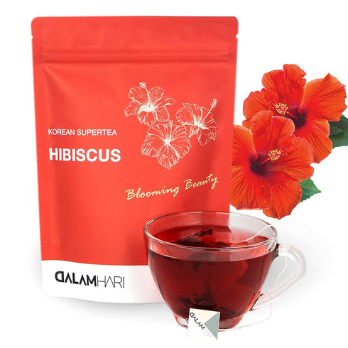 DALAMHARI Hibiscus Tea Bags, 30 Counts | Dried Hibiscus Flowers Hibiscus Teas flor de jamaica High Blood Pressure Tea Skin Detox Tea Flat Tummy Tea Blooming Beauty Decaf Tea