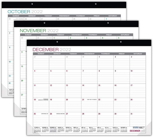 Global Printed Products Professional Desk Calendar 2022: Large Monthly Pages - 22"x17" - Runs Through December 2022 (Pack of 1)