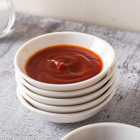 16 Pack Dipping Bowls Set 1 oz Dipping Sauce Dishes & Bowls, Round Soy Sauce Dipping Bowls Porcelain Small Server Dishes for Tomato Sauce, Soy, Vinegar, BBQ - White