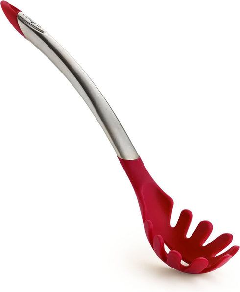 Cuisipro Silicone Spaghetti Server, 12.25-Inch, Red, Red