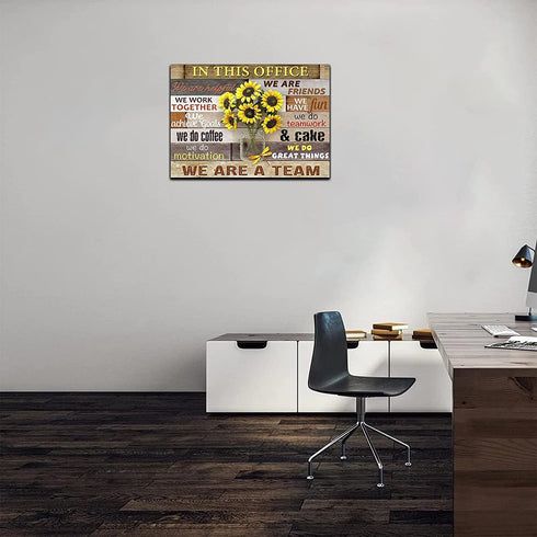 Inspirational Wall Art for Office Motivational Quotes Wall Decor In This Office Canvas Wall Art We Are A Team Canvas Painting for Modern Office Wall Decor Sunflower Pictures Artwork for Living Room
