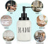 Farmhouse Soap Dispenser Set - Modern Style Ceramic Hand & Dish Liquid Soap Dispenser + Soap Holder + Sponge Holder Perfect for Kitchen and Bathroom Counter Décor