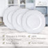 WEDDING DESSERT PLATES DISPOSABLE | Baroque Collection White | 10 PC - 6.5?