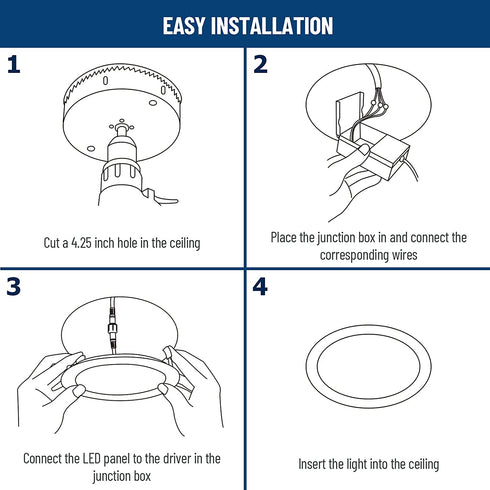 12 Pack 4 Inch Ultra-Thin LED Recessed Ceiling Light with Junction Box, 5CCT Dimmable 2700K/3000K/4000K/5000K/6000K, 9W 700lm Eqv, Can Killer Downlight-ETL and Energy Star Certified