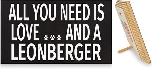 JennyGems Leonberger Sign, All You Need is Love and a Leonberger, Wood Sign, 9.5x5.5 Inches, Leonberger Mom, Leonberger Gifts, Leonberger Dogs, Leonberger Decor, American Made