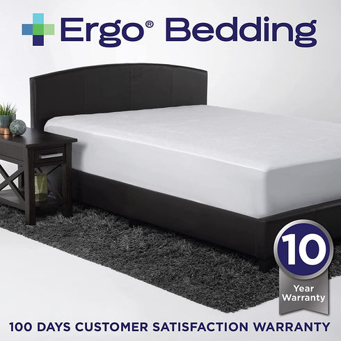 Ergo Bedding Ultimate Cotton Mattress Protector-Waterproof, Ultra Soft Breathable, Noiseless Bed Mattress Cover for Your Comfort & Protection (Queen)