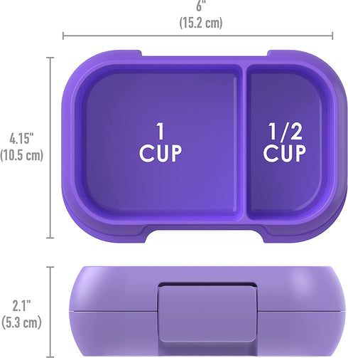 Bentgo Kids Snack - 2 Compartment Leak-Proof Bento-Style Food Storage for Snacks and Small Meals, Easy-Open Latch, Dishwasher Safe, and BPA-Free - Ideal for Ages 3+ (Purple)