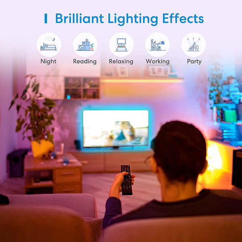 meross Smart LED Strip Light, 16.4ft RGB WiFi Strip, Compatible with Amazon Alexa & Google Assistant and SmartThings, App Control, Color Changing for Home, Bedroom, TV, Party