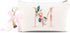 PARBEE Floral Initial Canvas Makeup Bag Zipper Cosmetic Pouch with Keychain, Monogrammed Gift for Girls Women Mom Teacher Birthday Valentine's Day Mother's Day Bridal Shower