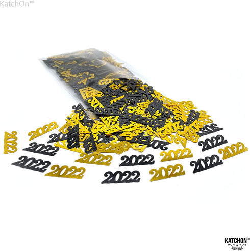 Black and Gold Graduation Confetti 2022 - 1.8 Ounce | Class of 2022 Confetti Graduation Decorations | Class of 2022 Decorations | Graduation Table Decorations | Graduation Centerpieces for Tables 2022
