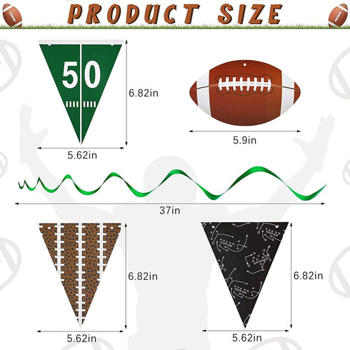 14 PIeces Football Party Supplies 2 Pieces Football Pennant Banner Garland 12 Pieces Football Hanging Swirls Superbowl Decorations Sport Theme Party for Sport Clubs Party Birthday Home Decor