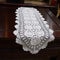 Janef White Handmade Crochet Cotton Table Runner Lace Doilies Doily Oval Dresser Scarves,16 by 35 Inches.