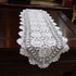 Janef White Handmade Crochet Cotton Table Runner Lace Doilies Doily Oval Dresser Scarves,16 by 35 Inches.