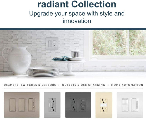 Legrand radiant Adjustable LED Night Light Outlet, Horizontal Step Nightlight Electrical Outlets for Bedroom and Hallway, Full, White, NTLHORZWCC6