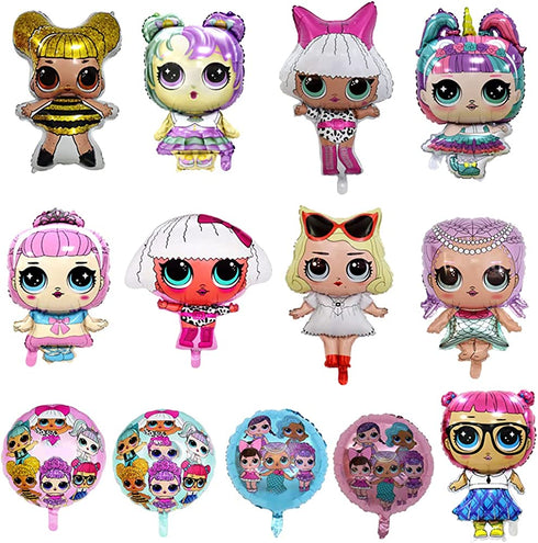 CLEVER WAREHOUSE 13 Pcs LOL Party's Helium Balloons for Children Birthday Doll Balloons Decorations For Children's Party Supplies