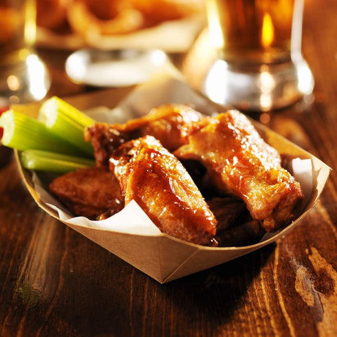 Eupako Paper Food Trays 3 Lb Capacity Disposable Kraft Paper Food Serving Tray Grease Resistant Boat (Brown, 100 Pack)