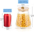 Glass Coffee Nuts Canister Airtight Storage Jar Petal Decorative Container with Bamboo Lid Metal Handle Easy to Grasp 1600ml, 54 FL OZ (Large Conical)