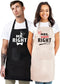 Sweet Couples Aprons,Bridal Shower Gift for His and Hers,Wedding Gifts for Couples,Mr. Right and Mrs. Always Right Aprons,Gifts for Christmas Valentine's Day Engagement Anniversary - 1 Black,1 Beige