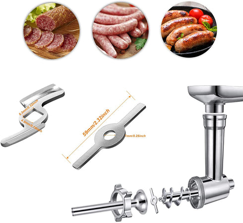 Gogmooi 10 Pcs Kitchenaid Meat Grinder Blade, Meat Grinder Parts Blades, Stainless Steel Food Grinder Accessories, Meat Grinder Attachment for Size 5 Stand Mixer and Meat Grinder Accessories