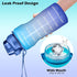 Ahape Gallon Motivational 64/100 oz Water Bottle with Time Marker & Straw, Large Daily Water Jug for Fitness Gym Outdoor Sports, Remind of All Day Hydration, Leak Proof, BPA Free (blue+purple, 100oz)
