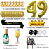 Gold 49th Birthday Decorations Kit, Cheers To 49 Years Banner Balloons 49th Cake Topper Birthday Sash Gold Tinsel Foil Fringe Curtains for 49 Birthday&Anniversary Decorations