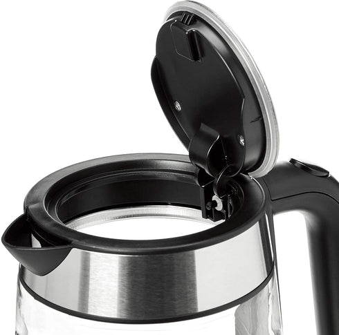 Amazon Basics Electric Glass and Steel Hot Tea Water Kettle - 1.7-Liter