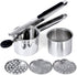 Rorence Stainless Steel Potato Ricer with 3 Interchangeable Discs & Inner Cup & Silicone Grip Handles - Black