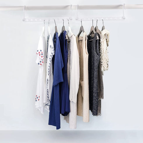 Metal Hangers Organizer Space Saving Hangers Closet Space Saving Wardrobe Clothing Hanger Organizer, Hook Design Closet Organizer Hanger (White,10 Pieces)