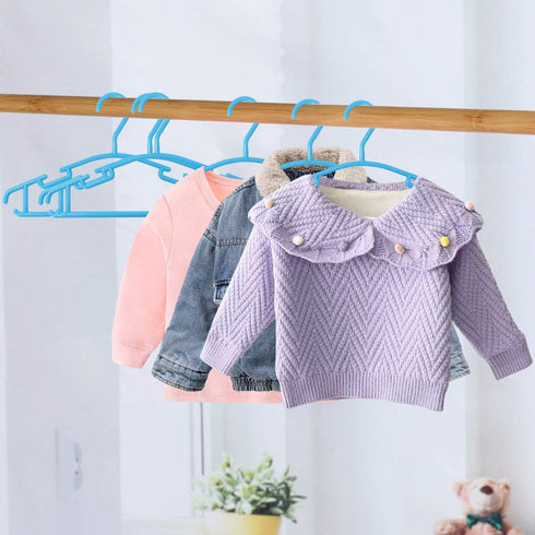 Baby Hangers, 60Pack Blue Baby Clothes Hangers Infant Hangers Kids Hangers Baby Hanger for Closet Baby Coat Hangers Child Hanger Plastic Small Hangers