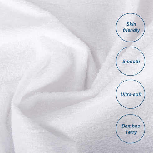 Mattress Protector Full Extra Long (XL) Bamboo Terry Cooling Soft Mattress Protector with Deep Pocket Stretches up to 14 Inch Mattress
