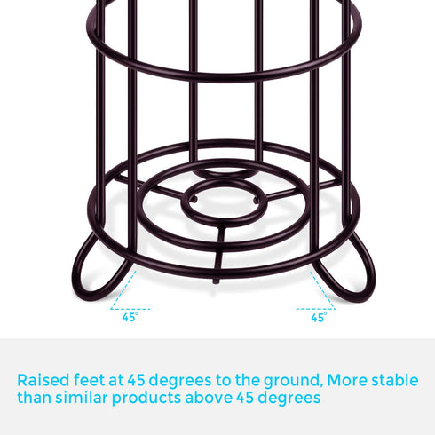 Metal Free Standing Toilet Paper Holder Stand with Storage for 3 Rolls of Toilet Tissue for Bathroom, Bronze