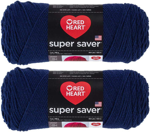 Bulk Buy: Red Heart Super Saver (2-Pack) (Soft Navy, 7 oz Each Skein)
