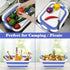 Rottogoon Collapsible Cutting Board, Foldable Chopping Board with Colander, Multifunctional Kitchen Vegetable Washing Basket Silicone Dish Tub for BBQ Prep/Picnic/Camping(BlueViolet)