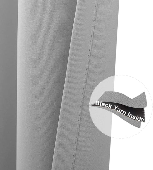 Vangao Blackout Curtains for Bedroom Living Room Darkening Curtains 84 Inch Long Thermal Insluated Black Out Drapes Noice Ruducing Triple Weave Window Treatment Panels Grommet Top 2 Panels Grey