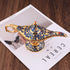 Gusnilo Legend Aladdin Magic Genie Light Lamp Pot Classic Silver(Golden Blue)