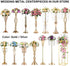 2 Pcs Set Metal Wedding Flower Trumpet Vase Stand Table Decorative Centerpiece Artificial Flower Arrangements for Anniversary Ceremony Party Birthday Event Aisle Home Decoration (Gold)