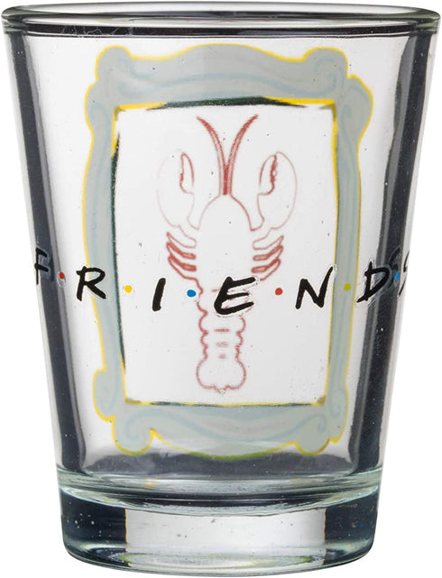 Silver Buffalo Friends Iconic Icons Yellow Frame 4 Pack Mini Glasses, 1.5 Ounces