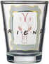 Silver Buffalo Friends Iconic Icons Yellow Frame 4 Pack Mini Glasses, 1.5 Ounces