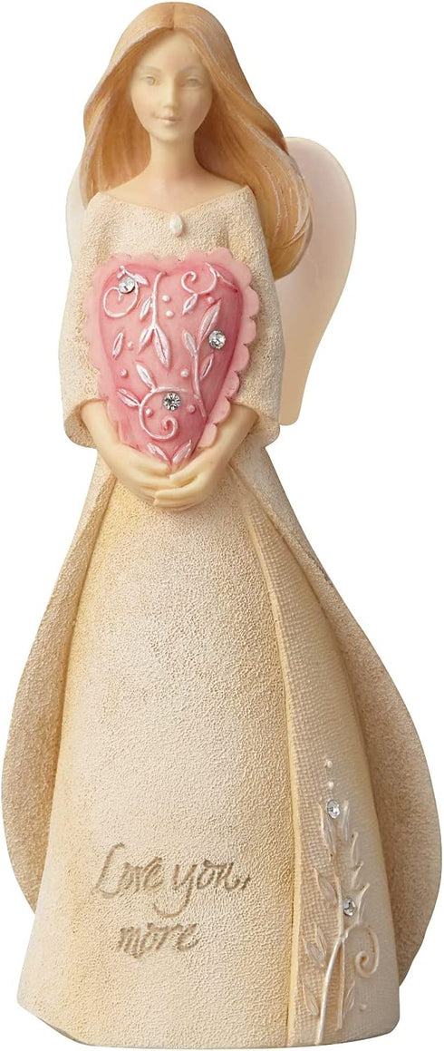 Enesco Foundations Love You More Mini Angel, 4.53" Polyresin Figurine