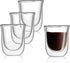 JoyJolt Javaah Double Walled Espresso Glasses Espresso Cups (Set of 4)- 2-Ounces