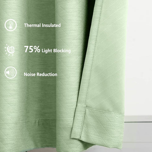 Treatmentex Green Curtains for Living Room 96" Long Geometric Window Drapes for Bedroom Light Green 2 Panel Drapes Grommet Top