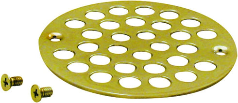 Westbrass 4" O.D. Sold Brass Shower Strainer Cover, Polished Brass, D3192-03