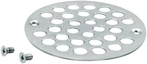 Westbrass D3192-26 4" OD Brass Shower Strainer Grid Drain Cover, 1-Pack, Polished Chrome