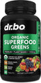 Organic Superfood Greens & Fruit Supplements - Energy Super Food Fruits and Veggies Supplement Tablets - Daily Green Veggie Powder Blend Plus Vegetable Foods Alfalfa, Spinach, Cabbage & Spirulina Tabs