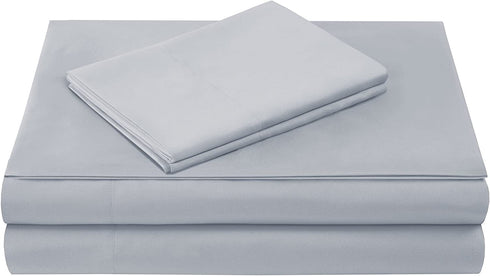 Comfort Spaces Microfiber Set 14" Deep Pocket, Wrinkle Resistant All Around Elastic-Year-Round Cozy Bedding Sheet, Matching Pillow Cases, Twin, Light Gray,CS20-0119