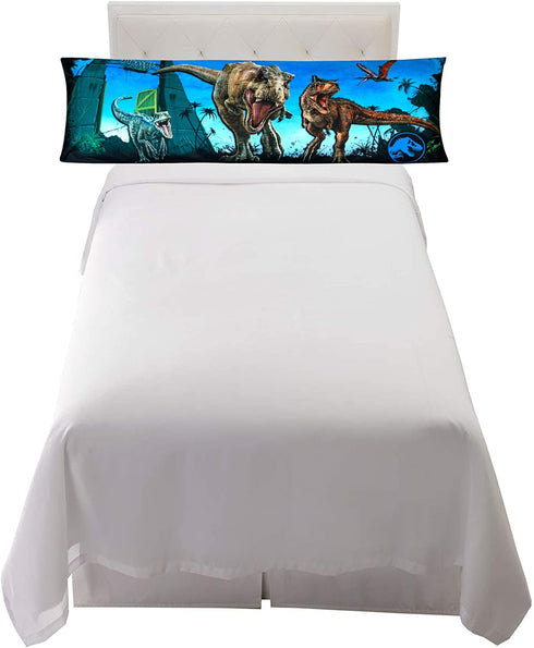 Franco Kids Bedding Super Soft Microfiber Zippered Body Pillow Cover, 20" x 54", Jurassic World,PE0118