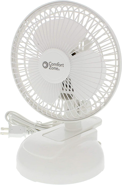 Comfort Zone CZ6XMWT-EC 6" Electric Fan, 6" 2 in 1, White