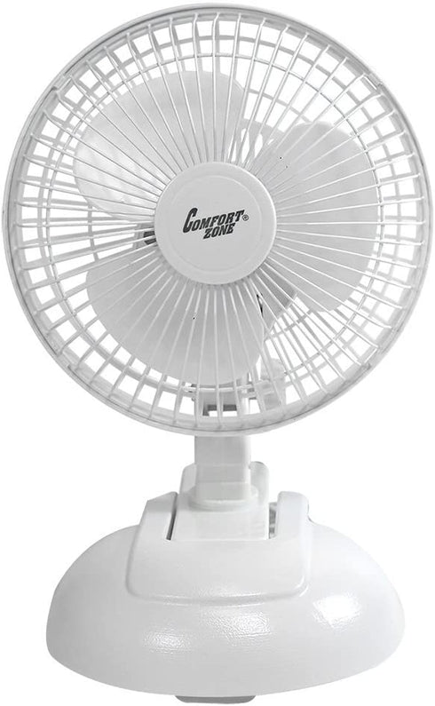 Comfort Zone CZ6XMWT-EC 6" Electric Fan, 6" 2 in 1, White